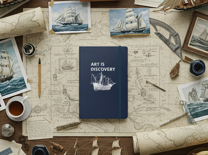 Art is Discovery Hardcover bound notebook