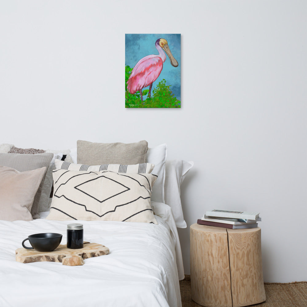 Roseate Spoonbill Portrait Fine Bird Art Canvas