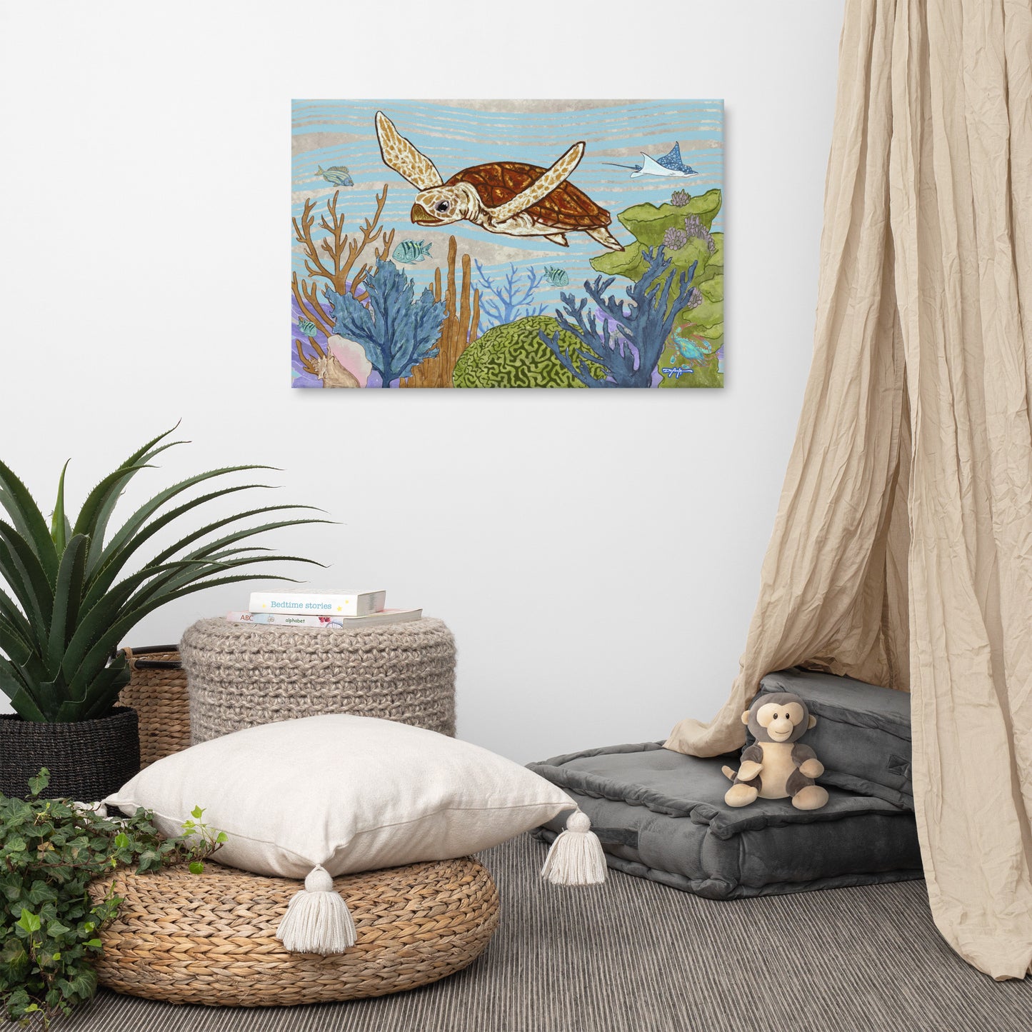 The Reef Turtle Fine Art Canvas 24" x 36"