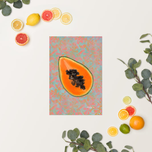 Juicy Tropical Fruit Papaya Fine Art Print 12"x 18"