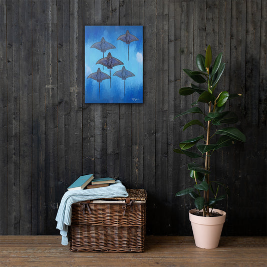 A Fever of Spotted Eagle Rays Fine Art Canvas Print 18 x 24"