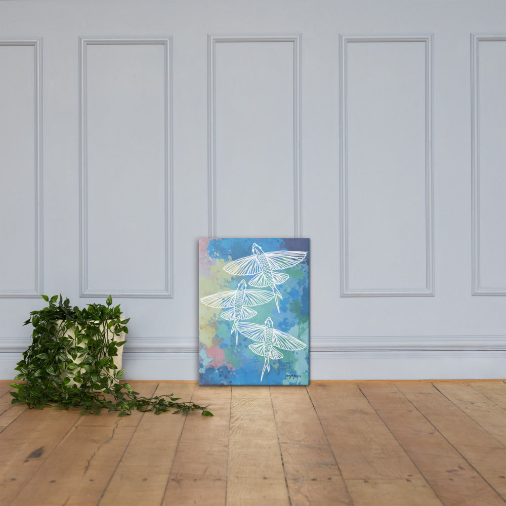 Flying Fish Fine Art Canvas Print 18" x 24"