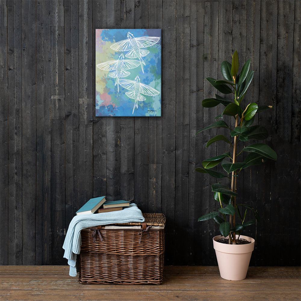 Flying Fish Fine Art Canvas Print 18" x 24"