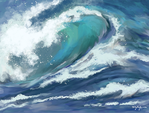 Deep Blue Wave Fine Art Canvas