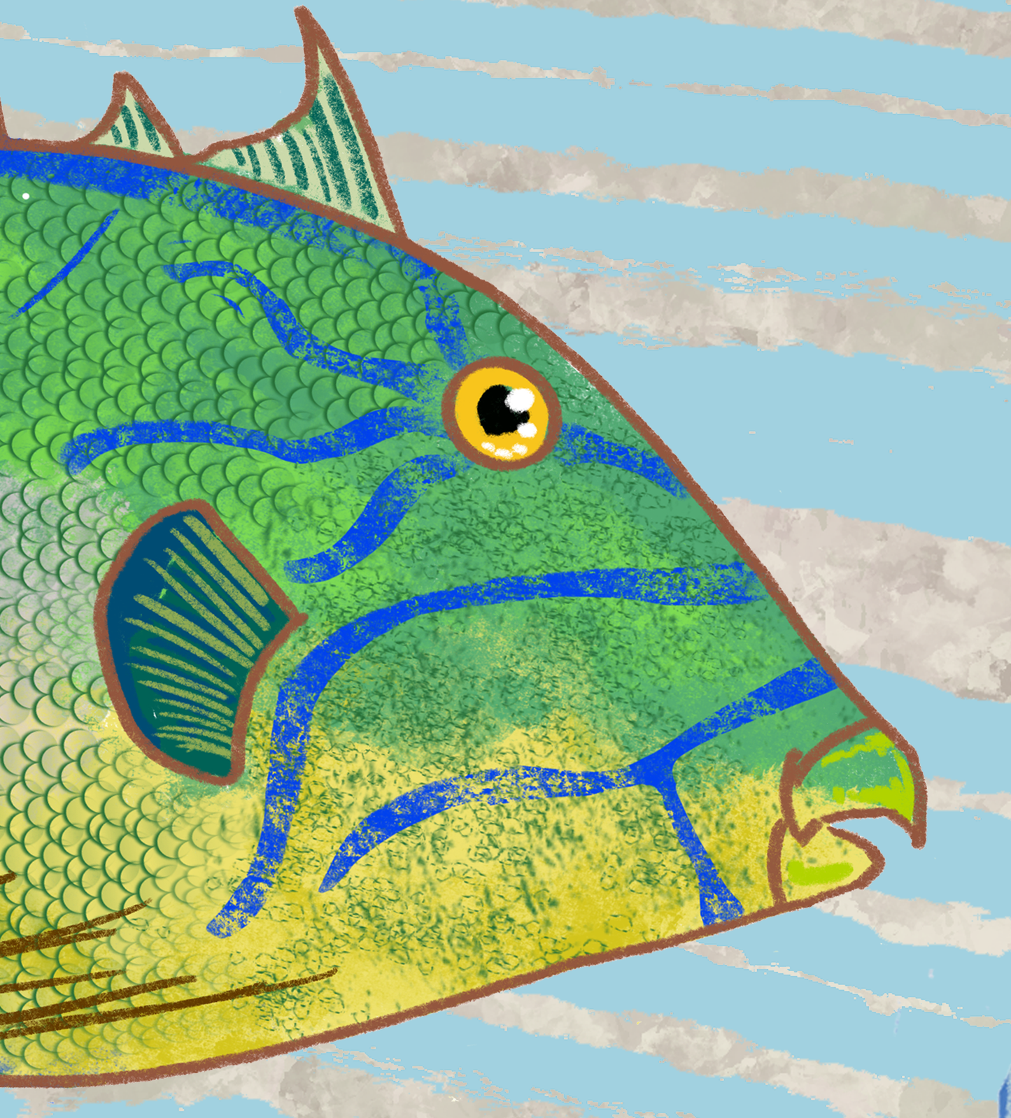 The Reef Lobster Snapper Fine Art Canvas 24" x 36"