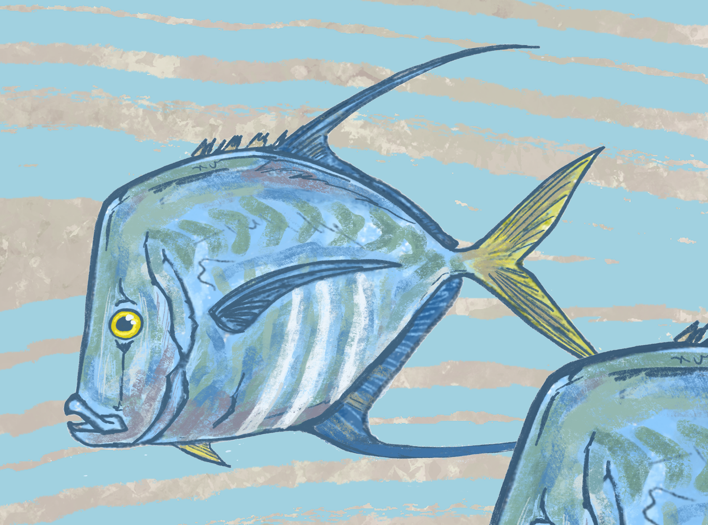 The Reef Hogfish Octopus Fine Art Canvas 24" x 36"