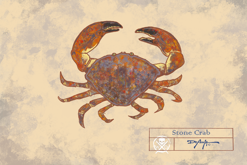 Naturalist Stone Crab Fine Art Print 12" x 18"
