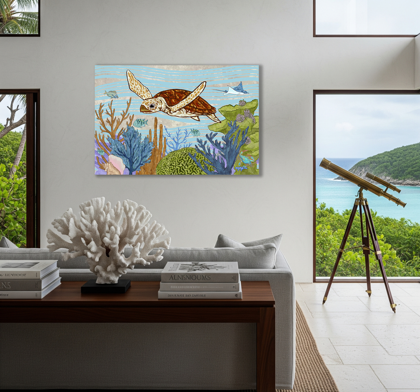 The Reef Turtle Fine Art Canvas 24" x 36"