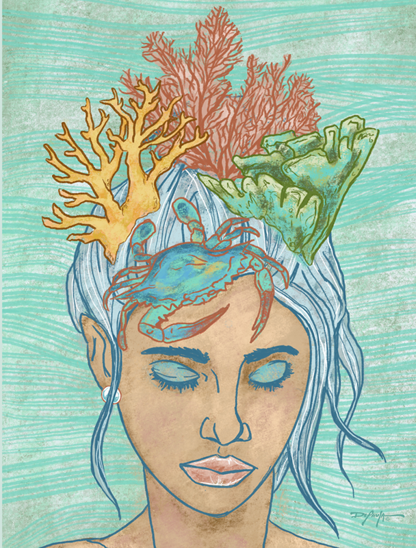 Wayfinder Woman Portrait Opal Fine Art Canvas 18" x 24"