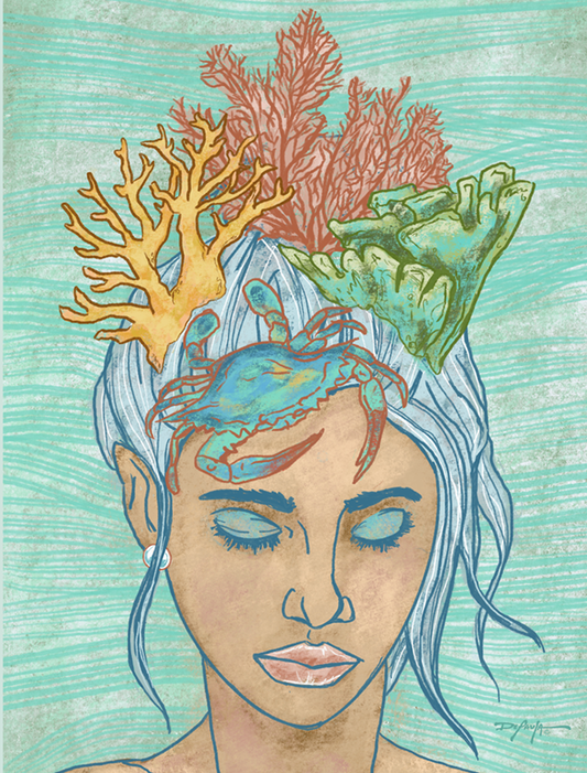Wayfinder Woman Portrait Opal Fine Art Canvas 18" x 24"