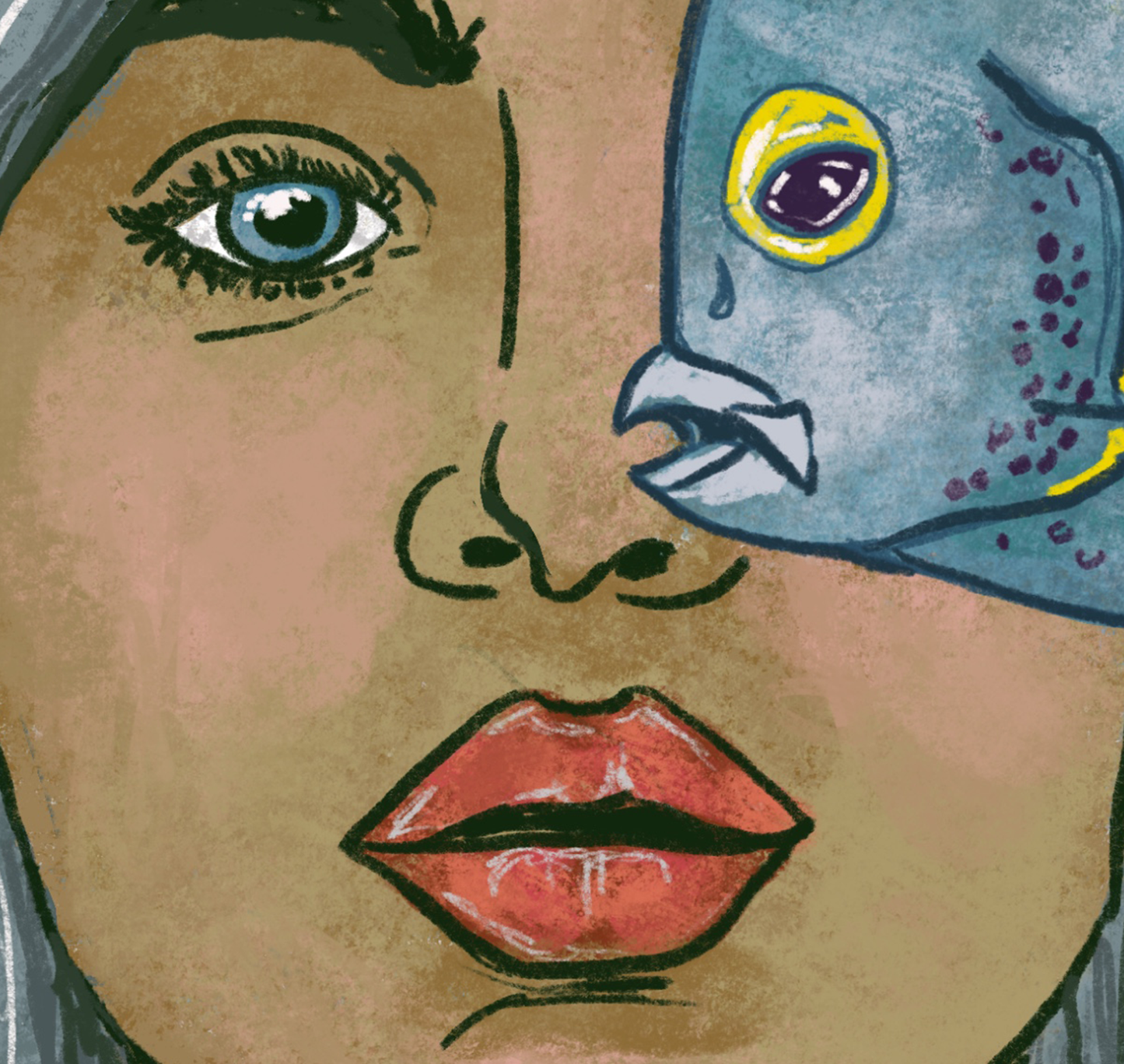 Wayfinder Woman Portrait Abalone Fine Art Canvas 18" x 24"