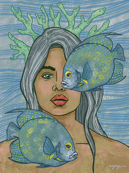Wayfinder Woman Portrait Abalone Fine Art Canvas 18" x 24"