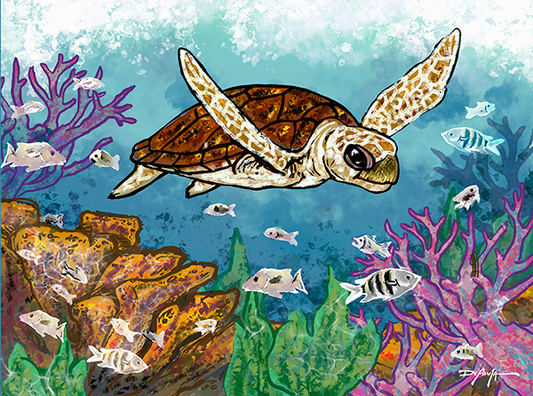 Turtle Reef Fine Art Canvas Print