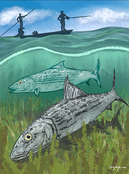 Bonefish Flats Fishing Fine Art Canvas