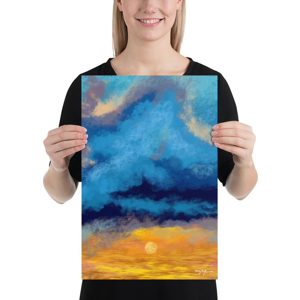 Golden Blue Sunset Coastal Fine Art Print