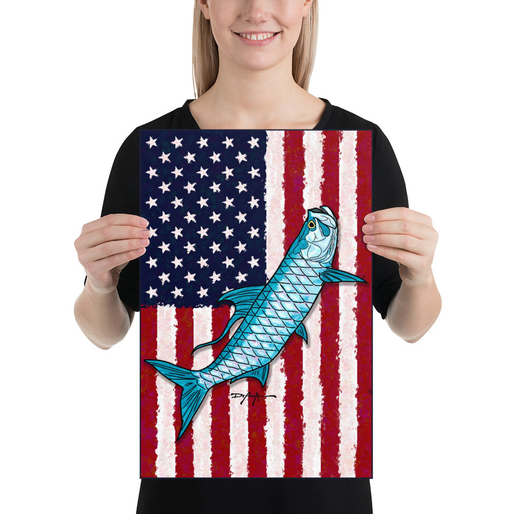 American Flag Colors of Freedom Tarpon Fine Art Print