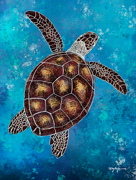 Honu Sea Turtle Fine Art Canvas