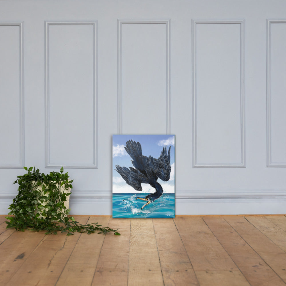 Fishing Cormorant Fine Art Canvas