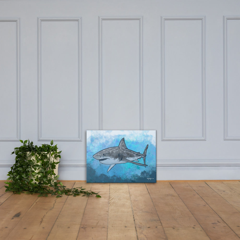 Sea Life Impression Great White Shark Fine Art Canvas Print