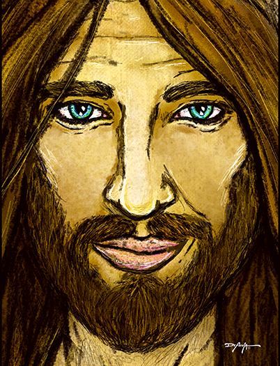 Son of Man Close-Up Jesus Christ Christian Fine Art  Canvas Print