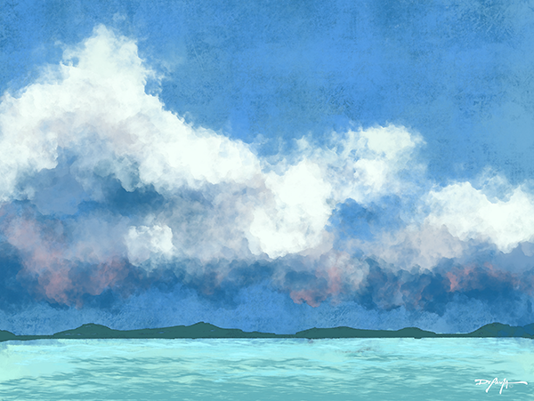 Water Clouds Fine Art Canvas